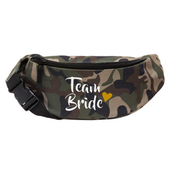 Team Bride, Unisex waist bag (banana) in Jungle camouflage color with 2 pockets