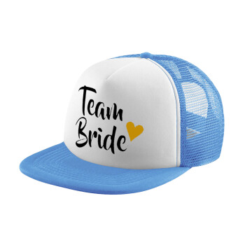 Team Bride, Καπέλο παιδικό Soft Trucker με Δίχτυ ΓΑΛΑΖΙΟ/ΛΕΥΚΟ (POLYESTER, ΠΑΙΔΙΚΟ, ONE SIZE)