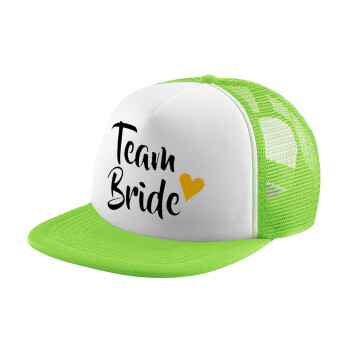 Team Bride, Adult Soft Trucker Hat with Mesh GREEN/WHITE (POLYESTER, ADULT, ONE SIZE)