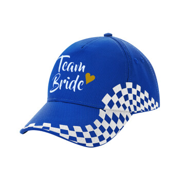 Team Bride, Adult Ultimate BLUE RACING Cap, (100% COTTON DRILL, ADULT, UNISEX, ONE SIZE)