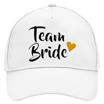 Team Bride, Adult Baseball Cap, Drill, White (100% COTTON, ADULT, UNISEX, ONE SIZE)