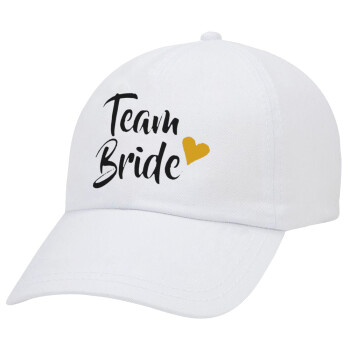 Team Bride, Καπέλο Ενηλίκων Baseball Λευκό 5-φύλλο (POLYESTER, ΕΝΗΛΙΚΩΝ, UNISEX, ONE SIZE)