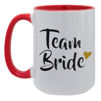 Team Bride, Κούπα Mega 15oz, κεραμική Κόκκινη, 450ml