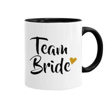 Team Bride, Mug colored black, ceramic, 330ml