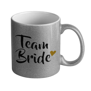 Team Bride, Κούπα Ασημένια Glitter που γυαλίζει, κεραμική, 330ml