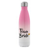 Metal mug thermos Pink/White (Stainless steel), double wall, 500ml