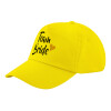 Child's Baseball Cap, 100% Cotton Twill, Yellow (COTTON, CHILD, UNISEX, ONE SIZE)