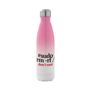 Sudo RM, Metal mug thermos Pink/White (Stainless steel), double wall, 500ml