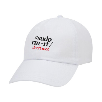 Sudo RM, Καπέλο Ενηλίκων Baseball Λευκό 5-φύλλο (POLYESTER, ΕΝΗΛΙΚΩΝ, UNISEX, ONE SIZE)
