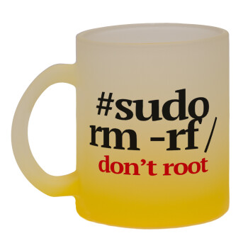 Sudo RM, Κούπα γυάλινη δίχρωμη με βάση το κίτρινο ματ, 330ml