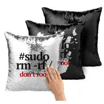 Sudo RM, Μαξιλάρι καναπέ Μαγικό Μαύρο με πούλιες 40x40cm περιέχεται το γέμισμα