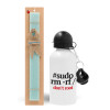 Easter Set, metallic aluminum water bottle (500ml) & scented flat candle (30cm) (TURQUOISE)