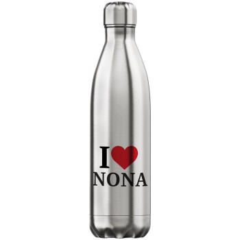 I Love ΝΟΝΑ, Μεταλλικό παγούρι θερμός Inox (Stainless steel), διπλού τοιχώματος, 750ml