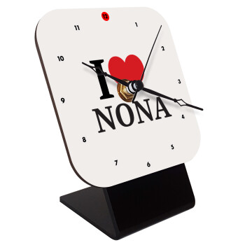 I Love ΝΟΝΑ, Επιτραπέζιο ρολόι ξύλινο με δείκτες (10cm)