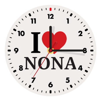 I Love ΝΟΝΑ, Wooden wall clock (20cm)