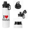 Metal water bottle with safety cap, aluminum 850ml