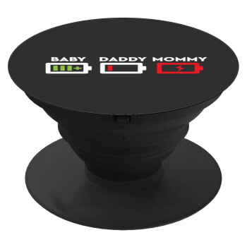 BABY, MOMMY, DADDY Low battery, Phone Holders Stand  Black Hand-held Mobile Phone Holder