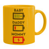 Ceramic coffee mug yellow, 330ml (1pcs)