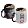 Color changing magic Mug, ceramic, 330ml when adding hot liquid inside, the black colour desappears (1 pcs)