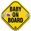 Baby On Board wooden car sign with suction cups (16x16cm)