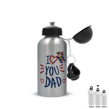 Super Dad, Metallic water jug, Silver, aluminum 500ml