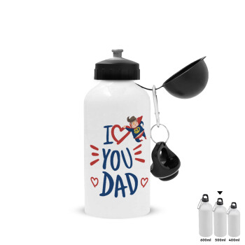 Super Dad, Metal water bottle, White, aluminum 500ml