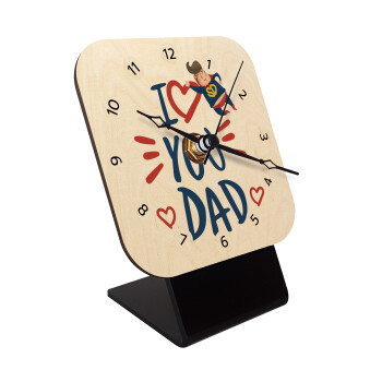 Super Dad, Επιτραπέζιο ρολόι σε φυσικό ξύλο (10cm)