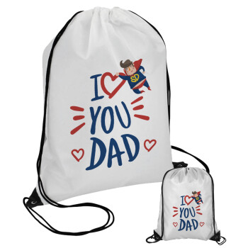 Super Dad, Τσάντα πουγκί με μαύρα κορδόνια (1 τεμάχιο)
