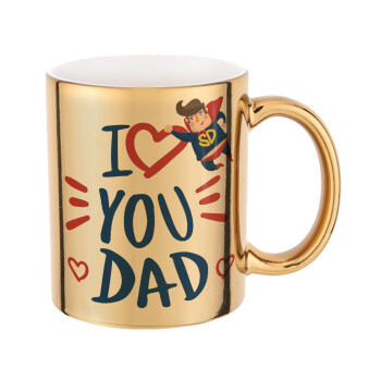 Super Dad, Mug ceramic, gold mirror, 330ml