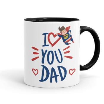 Super Dad, Mug colored black, ceramic, 330ml