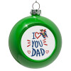 Green Christmas tree ornament bauble 8cm