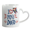 Mug heart handle, ceramic, 330ml