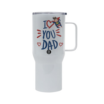 Super Dad, Mega Stainless steel Tumbler with lid, double wall 750L