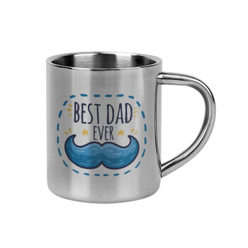 Best dad ever μπλε μουστάκι, Mug Stainless steel double wall 300ml