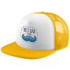 Adult Soft Trucker Hat with Yellow/White Mesh (POLYESTER, ADULT, UNISEX, ONE SIZE)