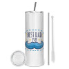 Eco friendly stainless steel tumbler 600ml, with metal straw & cleaning brush