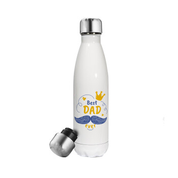 Best dad ever ο Βασιλιάς, Metal mug thermos White (Stainless steel), double wall, 500ml