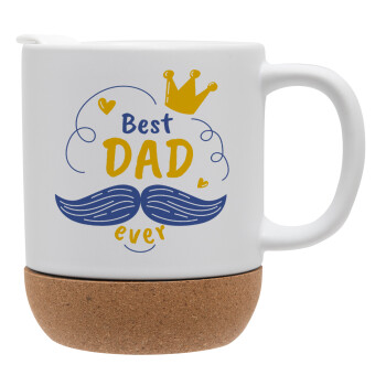 Best dad ever ο Βασιλιάς, Ceramic coffee mug Cork (MAT), 330ml (1pcs)