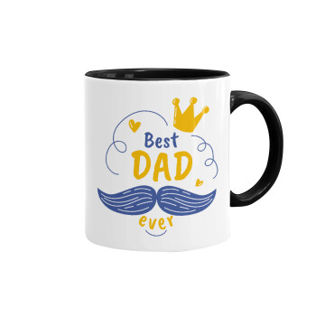Best dad ever ο Βασιλιάς, Mug colored black, ceramic, 330ml