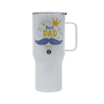 Best dad ever ο Βασιλιάς, Mega Stainless steel Tumbler with lid, double wall 750L