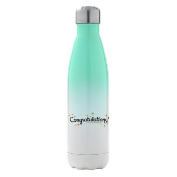 Congratulations, Metal mug thermos Green/White (Stainless steel), double wall, 500ml