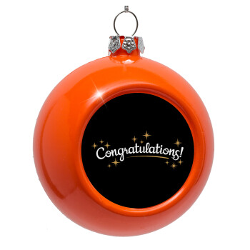 Congratulations, Orange Christmas tree ornament bauble 8cm