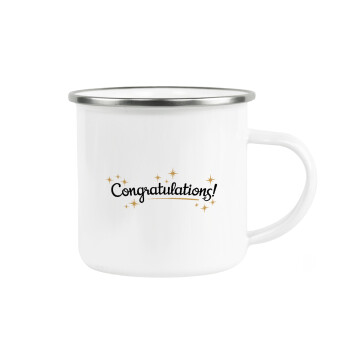 Congratulations, Metallic enamel cup white 360ml