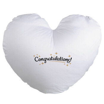Congratulations, Μαξιλάρι καναπέ καρδιά 40x40cm περιέχεται το  γέμισμα