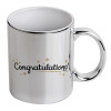 Mug ceramic, silver mirror, 330ml