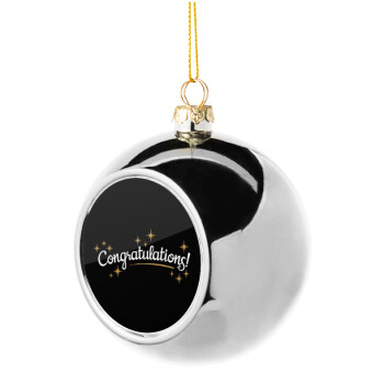 Congratulations, Silver 8cm Christmas tree ball ornament