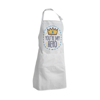 Dad, you are my hero!, Adult Chef Apron (with sliders and 2 pockets)