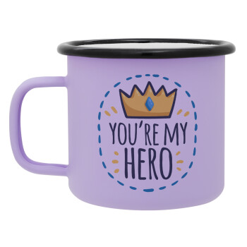 Dad, you are my hero!, Κούπα Μεταλλική εμαγιέ ΜΑΤ Light Pastel Purple 360ml