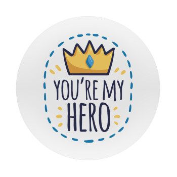 Dad, you are my hero!, Mousepad Round 20cm