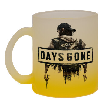 Day's Gone, Κούπα γυάλινη δίχρωμη με βάση το κίτρινο ματ, 330ml